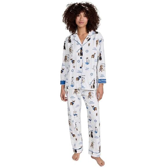 P.J. Salvage Loungewear Flannels Pajama Pj Set Happy Pawnukkah Print Size XL - Picture 1 of 13